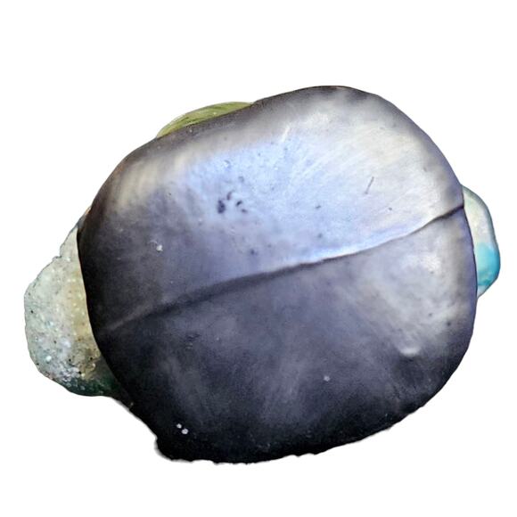 Thomas Pacconi Genie Ornament 3" Glass Glitter Blue Green Gold 1990s - Picture 6 of 6